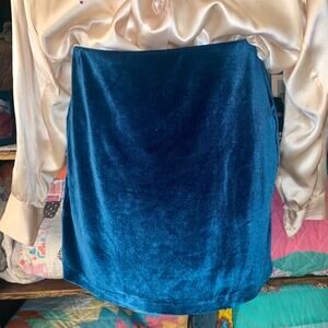 NWT Y2K BCBGENERATION TEAL STRETCH VELVET MINI SKIRT S